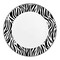 Smarty Had A Party 7.5" White w/Black Zebra Stripes Round Disposable Plastic Appetizer/Salad Plates (120 Plates), 120PK 947-B-CASE - alternate 8